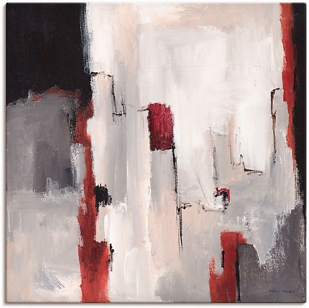 Artland Leinwandbild "Rot an Grau II" Gegenstandslos 1 Stk. tlg. als Leinwa günstig online kaufen