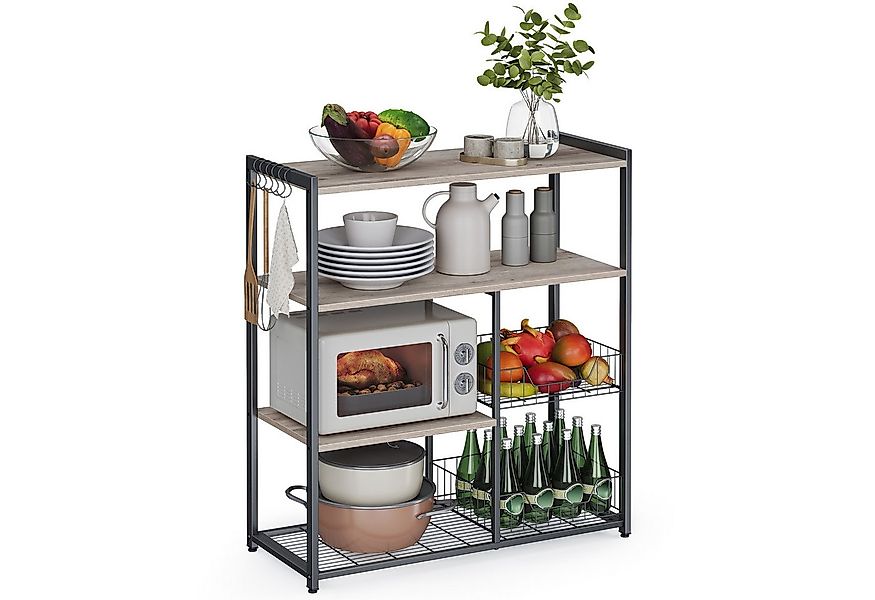 VASAGLE Küchenregal, Standregal mit 6 Haken, 35 x 80 x 95 cm (T x B x H) günstig online kaufen