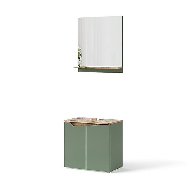 Vicco Badmöbel-Set Marelle, Grün/Artisan, 2 Teile, günstig online kaufen