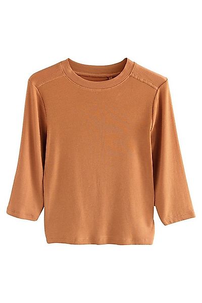 Next 3/4-Arm-Shirt Geripptes Rundhalstop mit ellbogenlangen Ärmeln (1-tlg) günstig online kaufen
