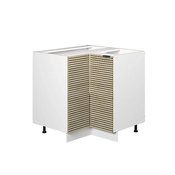 Vicco Eckunterschrank Fame-Line, Eiche Paneel/Weiß, 80.5 cm ohne Arbeitspla günstig online kaufen