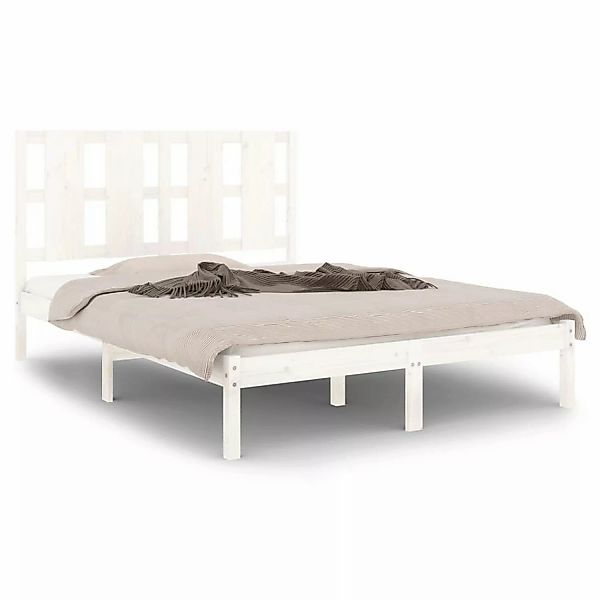 vidaXL Massivholzbett Weiß Kiefer 140x190 cm1084217 günstig online kaufen
