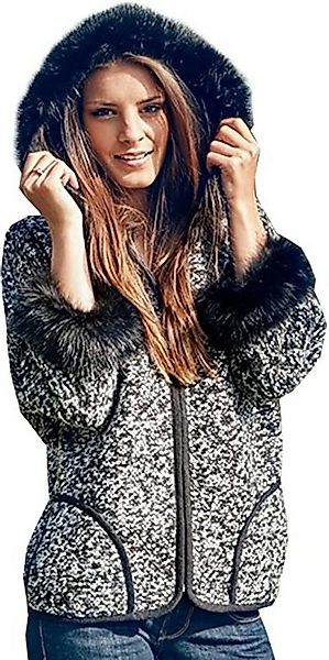 Mississhop Fellimitatjacke Leichte Übergangsjacke Mantel Cardigan mit Fellk günstig online kaufen