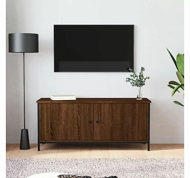 furnicato TV-Schrank mit Türen Braun Eiche 102x35x45cm Holzwerkstoff günstig online kaufen