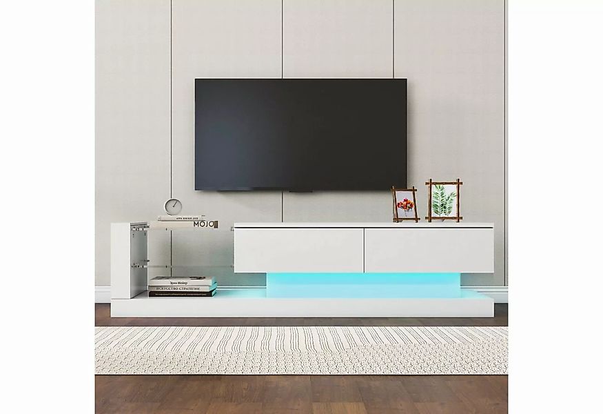 REDOM TV-Schrank TV-Schrank hochglanz mit Klapptüren (Breite:140cm) TV-Schr günstig online kaufen