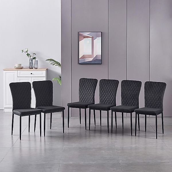 JYMTOM Esszimmerstuhl Samt/Kunstleder, hoher Lehne, Metallgestell, günstig online kaufen