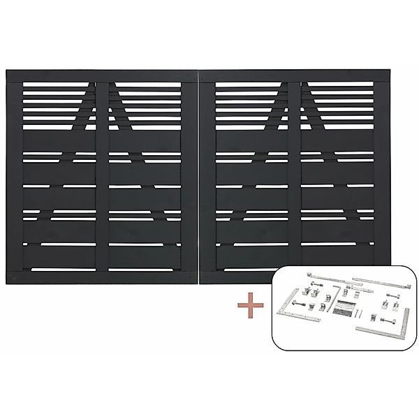 Doppeltor Silence Nadelholz Schwarz 200 cm x 110 cm günstig online kaufen