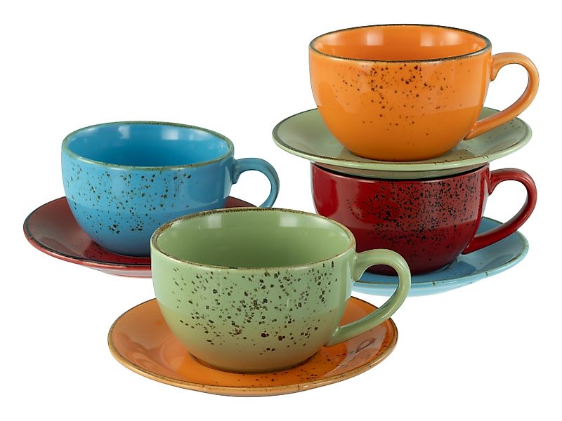CreaTable Cappuccinotasse »Nature Collection Mediterran, Cappuccino-Set, 8- günstig online kaufen
