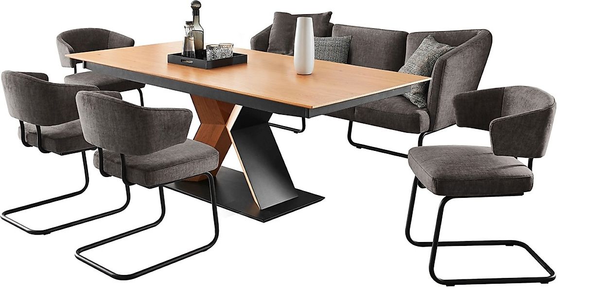 K+W Komfort & Wohnen Essgruppe "Mikkado Tube" 6 Stk. tlg. 4 Freischwinger u günstig online kaufen