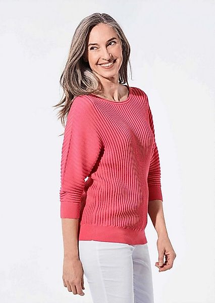 GOLDNER Strickpullover Kurzgröße: Baumwollmix mit Fledermausärmeln Modische günstig online kaufen