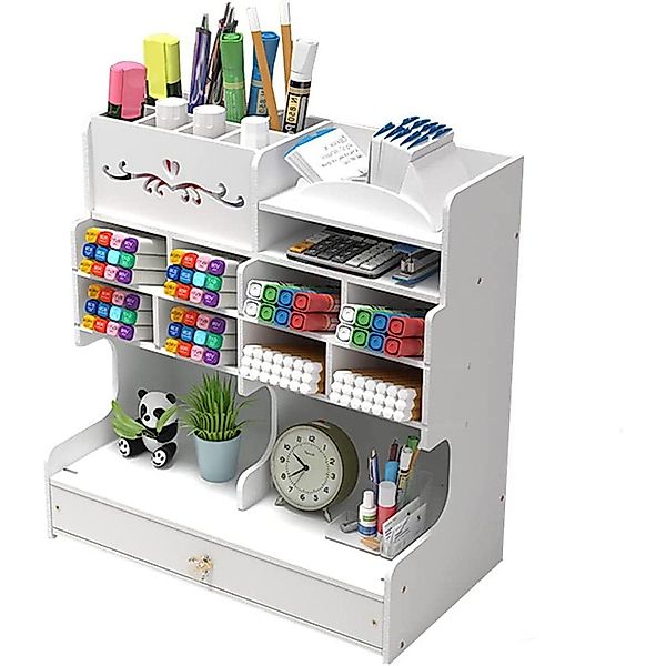 zggzerg Regal-Schreibtisch Weißer Schreibtisch-Organizer mit Schublade, günstig online kaufen