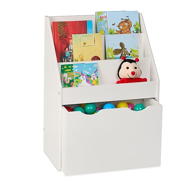 relaxdays Bücherregal Kinder mit Spielzeugkiste günstig online kaufen