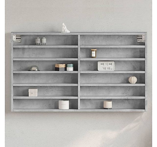 vidaXL Schrankmodule Vitrinenschrank Betongrau 100x8,5x58 cm Holzwerkstoff günstig online kaufen