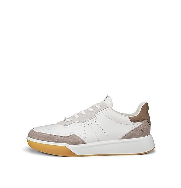 Ecco Street Court Lea (Premium Leder) weiss/grau/beige Herren Sneaker günstig online kaufen