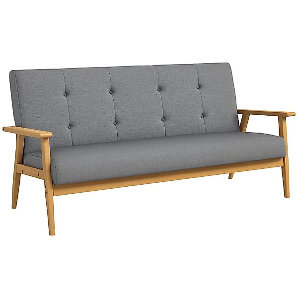 HOMCOM 3-Sitzer Sofa Couch für Wohnzimmer Schlafzimmer Dunkelgrau günstig online kaufen