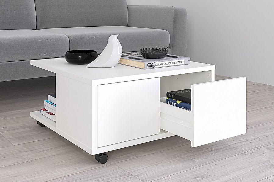 FMD Couchtisch Twin, Schubladen als Push-to-open, viel Staur., mit Rollen, günstig online kaufen