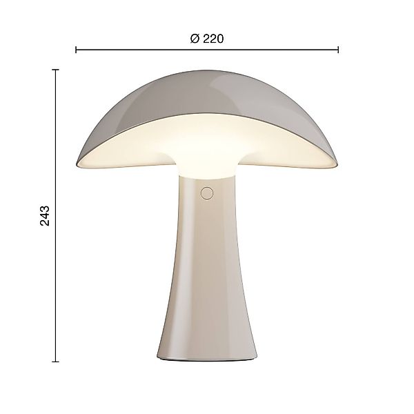 Louis Poulsen LED-Akkutischleuchte Rumee 220, grau, IP44 günstig online kaufen