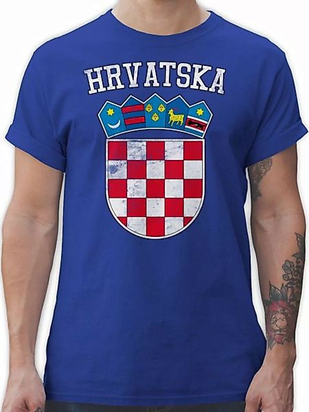 Shirtracer T-Shirt Kroatien Wappen Hrvatska Krotatisch 2024 Fussball EM Fan günstig online kaufen