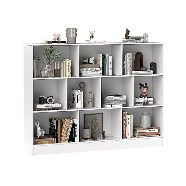 COSTWAY Bücherregal, Standregal, 3 Ebenen, 10 günstig online kaufen