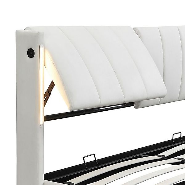 HAUSS SPOLE Polsterbett 160x200cm mit USB-Anschluss, LED, verstellbares Kop günstig online kaufen