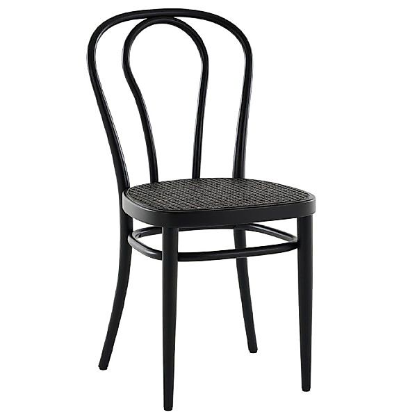 THONET 218 Bugholzstuhl Dark Melange | Rohrgeflecht-Sitz | Buche schwarz ge günstig online kaufen