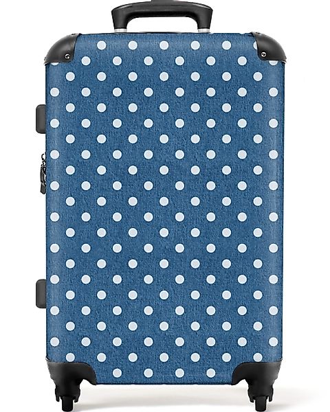 NoBoringSuitcases.com© Hartschalen-Trolley Punkte - Blau - günstig online kaufen