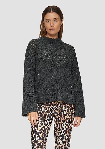 s.Oliver BLACK LABEL Strickpullover Ajour-Pullover mit offenem Strickmuster günstig online kaufen