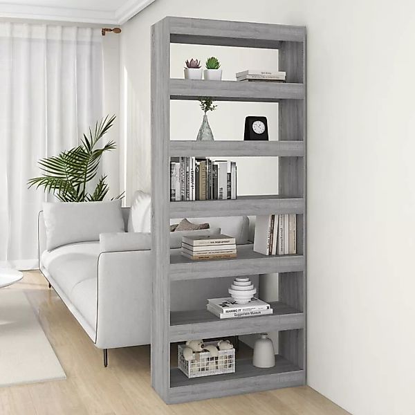 Vidaxl Bücherregal/raumteiler Grau Sonoma 80x30x198 Cm Spanplatte günstig online kaufen