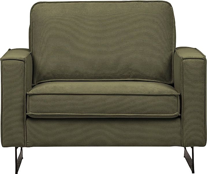 Home affaire Loveseat "Pinto 105 cm, Cord, Chenille, Lederoptik" mit Keder, günstig online kaufen