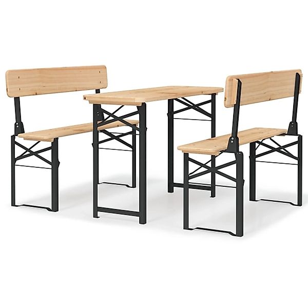 vidaXL 3-Tlg Biertisch-Set Klappbar Massivholz Tanne 363112 günstig online kaufen