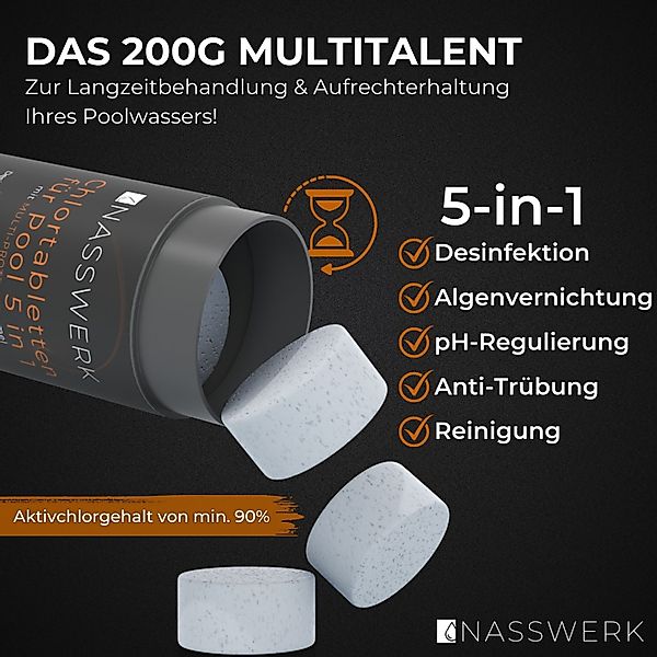 Nasswerk® Chlortabletten Multitabs 5-in-1 Chlortabletten 200g günstig online kaufen