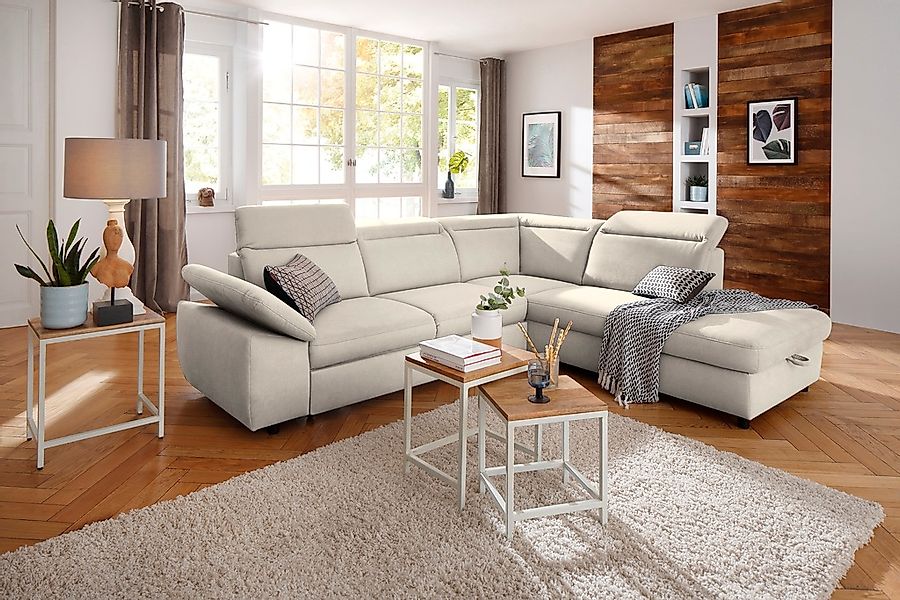 Home affaire Ecksofa "Mauritius L-Form", mit Ottomane, mit Kopfteil- und Ar günstig online kaufen