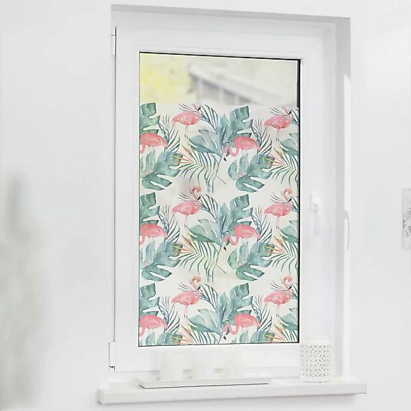 LICHTBLICK Fensterfolie Flamingo Flamingo Flamingo rosa grün B/L: ca. 50x10 günstig online kaufen