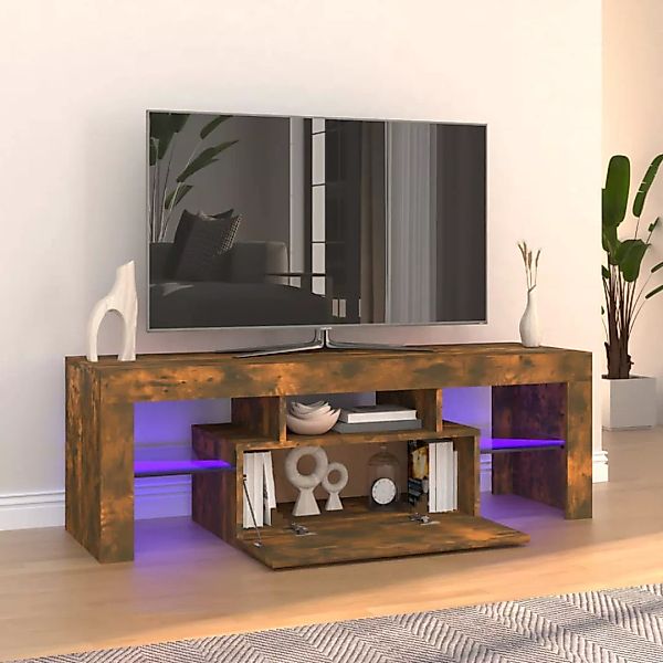 Vidaxl Tv-schrank Mit Led-leuchten Räuchereiche 120x35x40 Cm günstig online kaufen