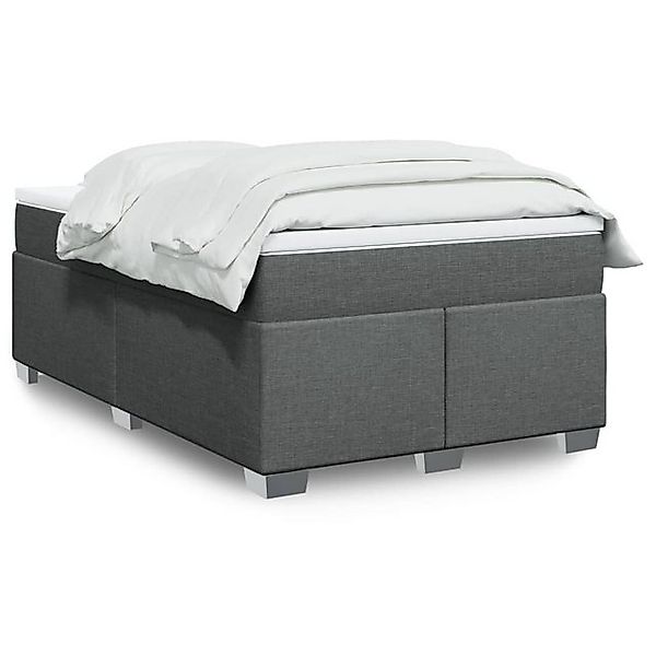 vidaXL Boxspringbett, Boxspringbett mit Matratze Dunkelgrau 120x190 cm Stof günstig online kaufen