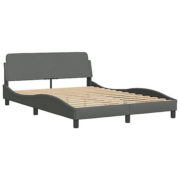 furnicato Bettgestell "Dover" Dunkelgrau 140x190 cm Stoff (1-tlg) günstig online kaufen