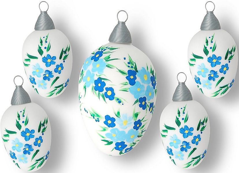 Krebs Glas Lauscha Osterei Blüten, Osterdekoration, Frühling (Set, 5 St., 1 günstig online kaufen