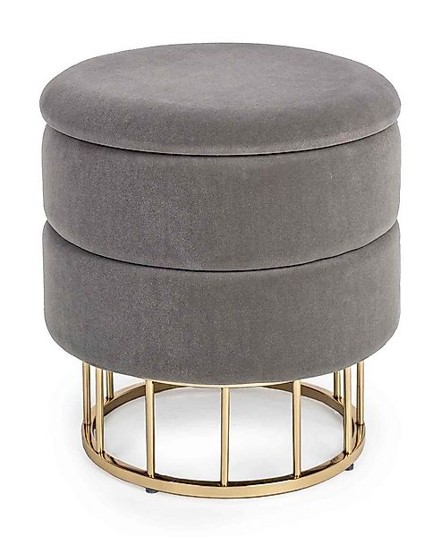 Bizzotto Hocker Pavlina in Samt-Optik, Grau günstig online kaufen