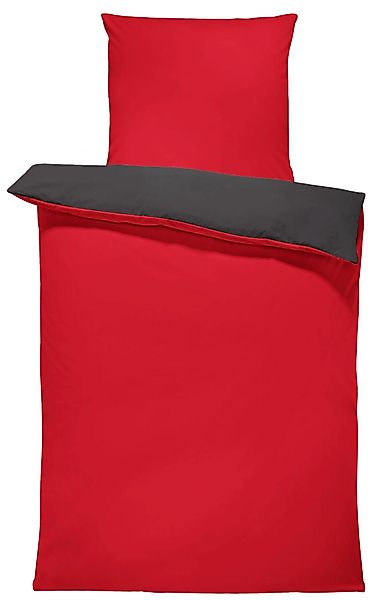 One Home Bettwäsche Doubleface, Mikrofaser, 4 teilig, Uni Wende mit Reißver günstig online kaufen