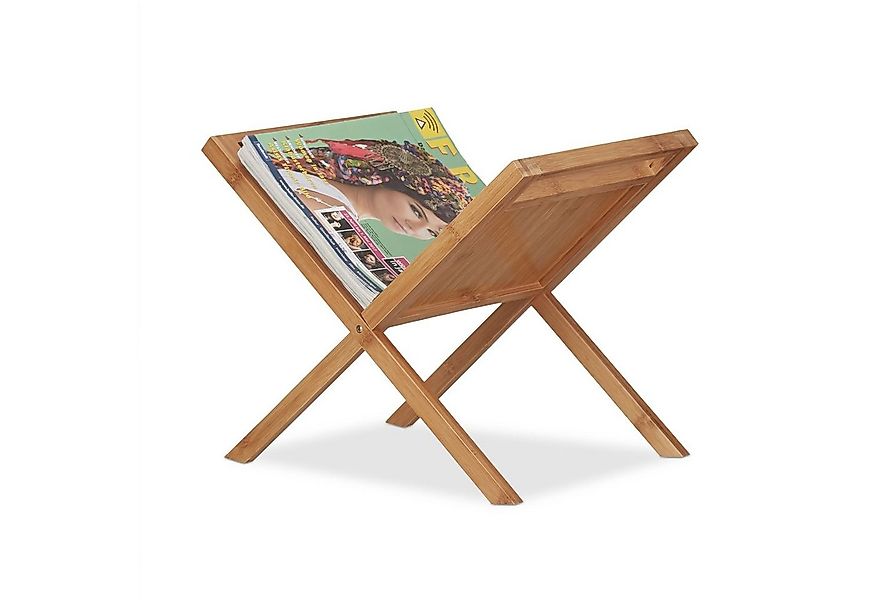 relaxdays Zeitungsständer Bambus günstig online kaufen