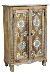Home affaire Highboard "Gullaba" Kommode, Hand bemalt, Breite/Höhe 80/120 c günstig online kaufen