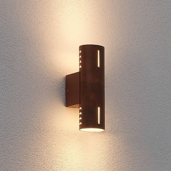 Außenwandleuchte Cuneo, rostfarben, 25 cm, Metall, up/down günstig online kaufen