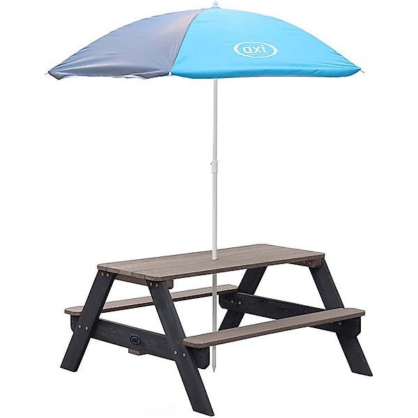 Axi Nick Picknicktisch Anthrazit - Grau Sonnenschirm Blau - Grau 95 x 98 x günstig online kaufen