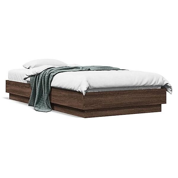 vidaXL Bettgestell, Bettrahmen Braun Eichen-Optik 90x190 cm Holzwerkstoff günstig online kaufen