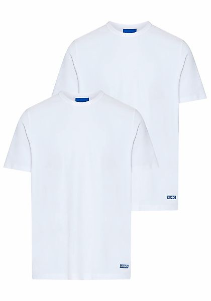HUGO Blue T-Shirt "BLUE Naolo" Packung, 2 Stk. mit Markenlabel am Saum günstig online kaufen