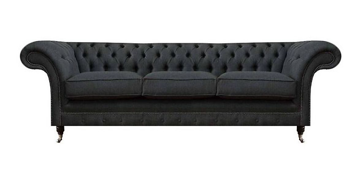 Xlmoebel Chesterfield-Sofa Stabile Chesterfield Sofa in Grau für das Wohnzi günstig online kaufen
