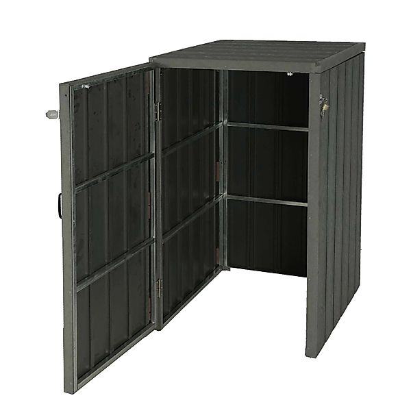 Proregal XL 1er-/2er-WPC-Mülltonnenverkleidung HxBxT 117x80x105 cm Metall H günstig online kaufen