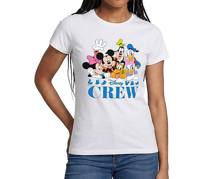 Spreadshirt T-Shirt Mickey & Minnie Pluto Goofy Daisy Donald Crew Frauen T- günstig online kaufen