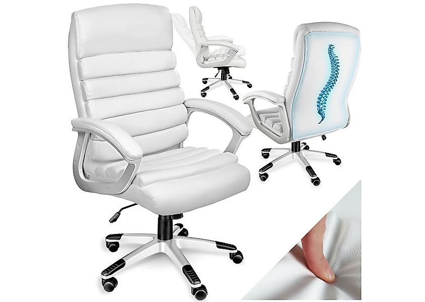 tectake Chefsessel Bürostuhl (Set, 1 St), Stabiles Fußkreuz und 5 Doppelrol günstig online kaufen