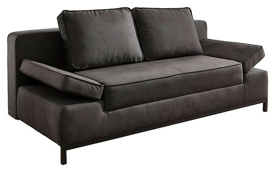 Sofa JARNY, Stoffbezug, Anthrazit, Schlaffunktion, mit Bettkasten und Kisse günstig online kaufen